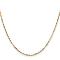 10K 1.8mm Yellow Gold D C Round Open Link Cable Chain view 2