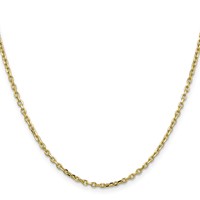 10K 2.2mm Yellow Gold D C Round Open Link Cable Chain view 2