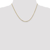 10K 2.2mm Yellow Gold D C Round Open Link Cable Chain view 4