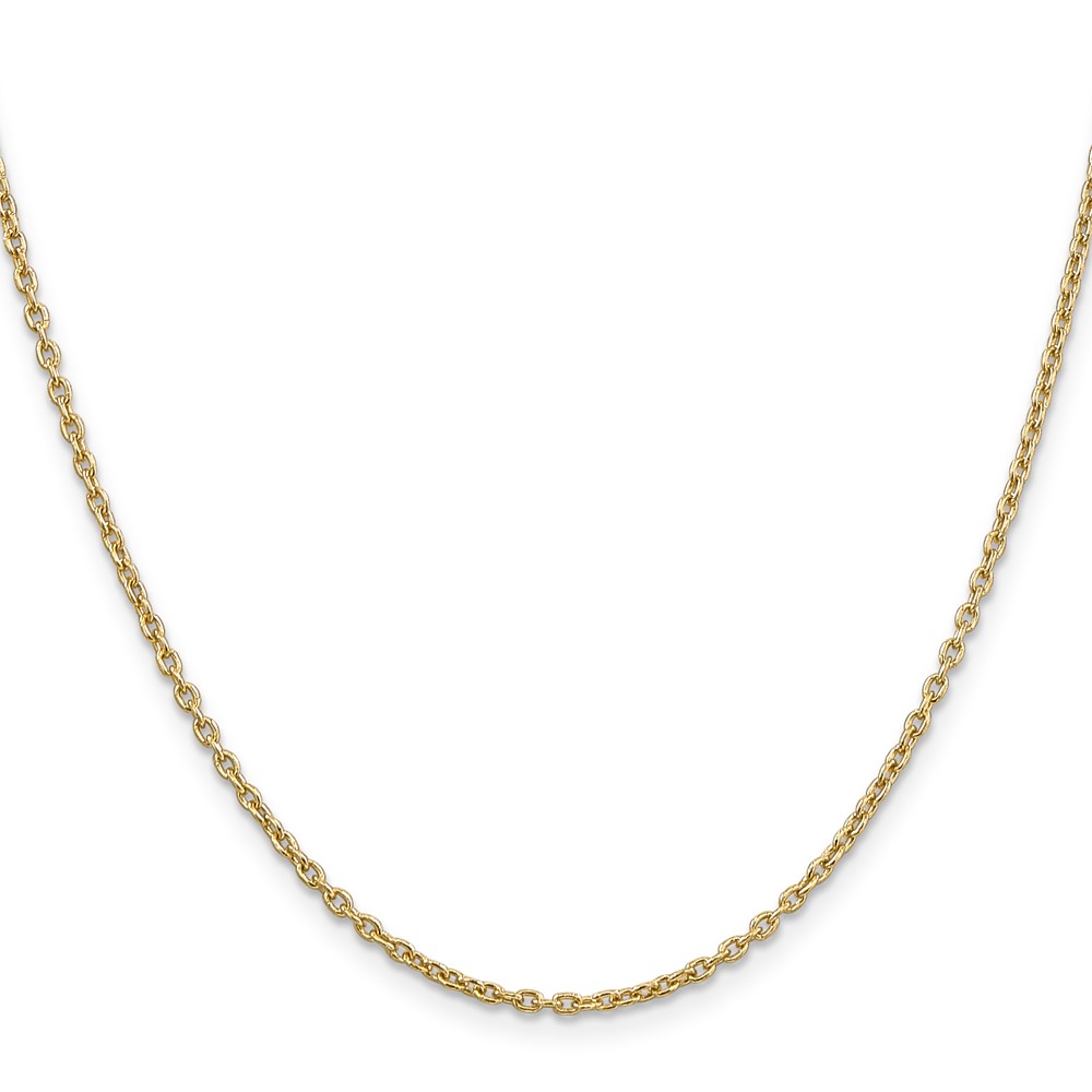 10k 2mm Round Open Link Cable Chain (10PE216-18)