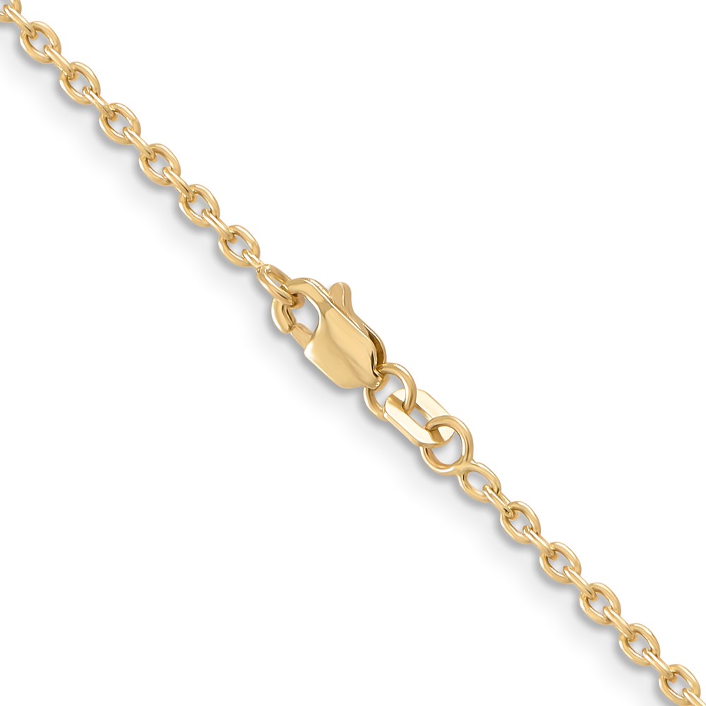 10k 2mm Round Open Link Cable Chain (10PE216-18)