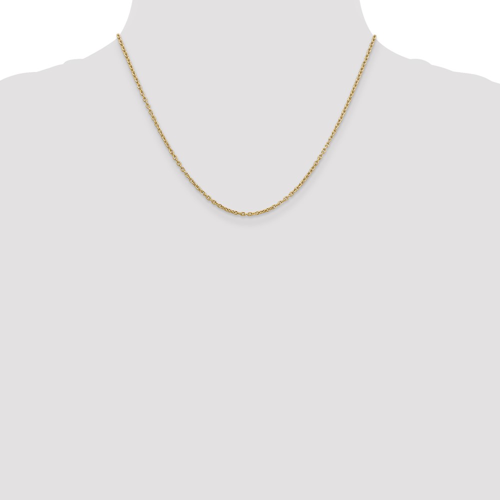 10k 2mm Round Open Link Cable Chain (10PE216-18)