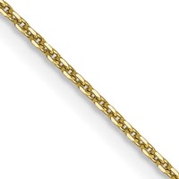 10K .9mm Yellow Gold D C Round Open Link Cable Chain view 1