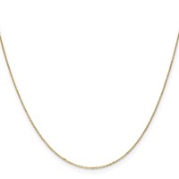 10K .8mm Yellow Gold D C Cable Chain with Spring Ring Clasp view 2