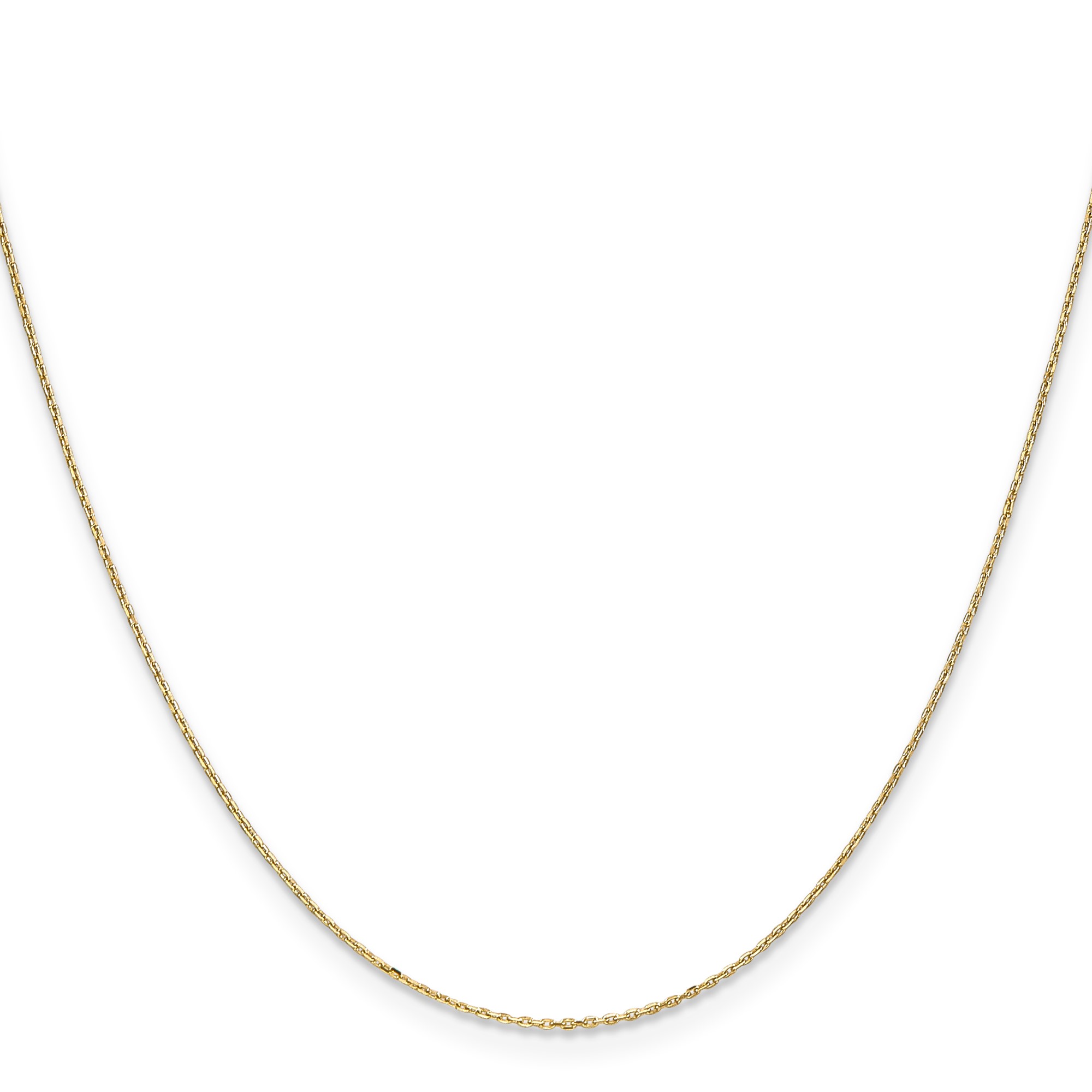 10K Yellow Gold 0.8-1.65mm Cable Chain Necklace 9-24 Inch Mens Womens