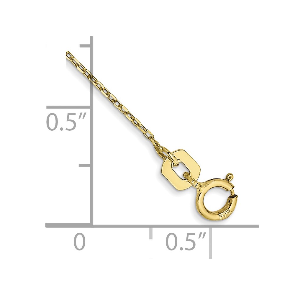 10k .8mm D/C Cable with Spring Ring Clasp Chain Anklet (10PE41-9)