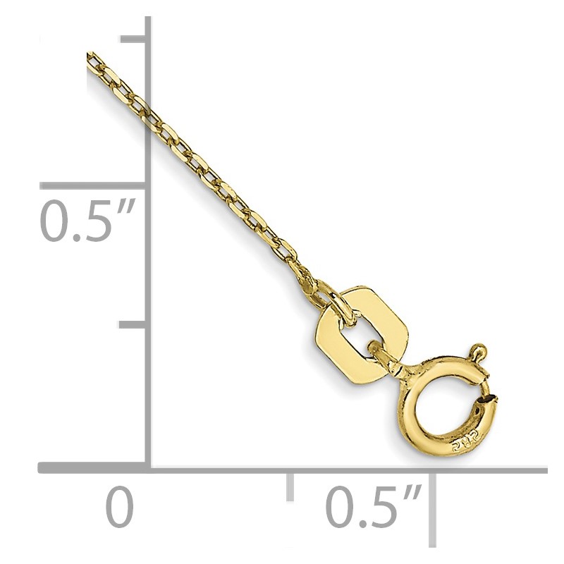 10k .8mm D/C Cable with Spring Ring Clasp Chain Anklet