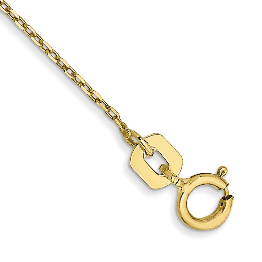 10k .8mm D/C Cable with Spring Ring Clasp Chain Anklet (10PE41-10)