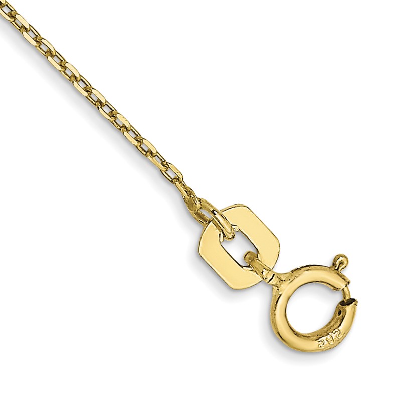 10k .8mm D/C Cable with Spring Ring Clasp Chain Anklet