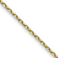 10K .8mm Yellow Gold D C Cable Chain with Spring Ring Clasp view 1