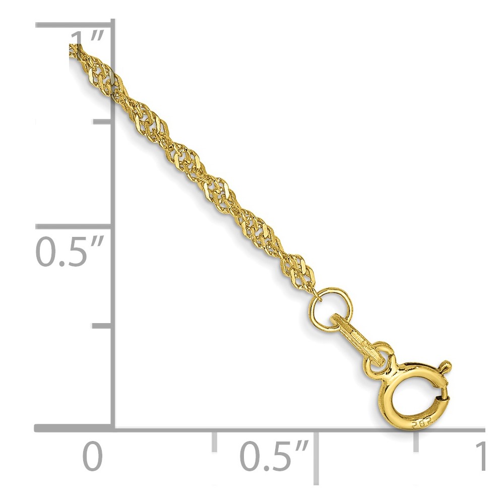 10k 1.4mm Singapore Chain Anklet (10PE52-10)