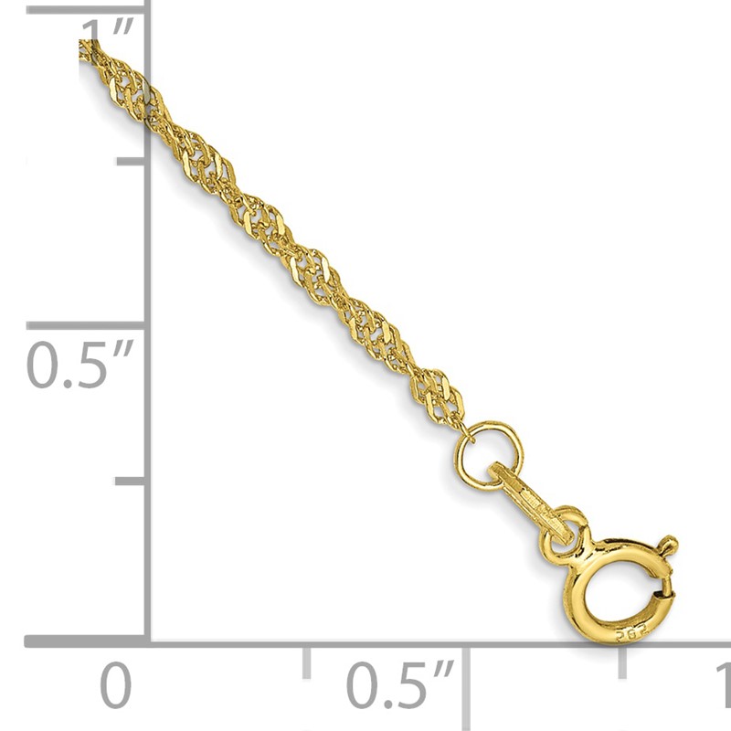 10k 1.4mm Singapore Chain Anklet
