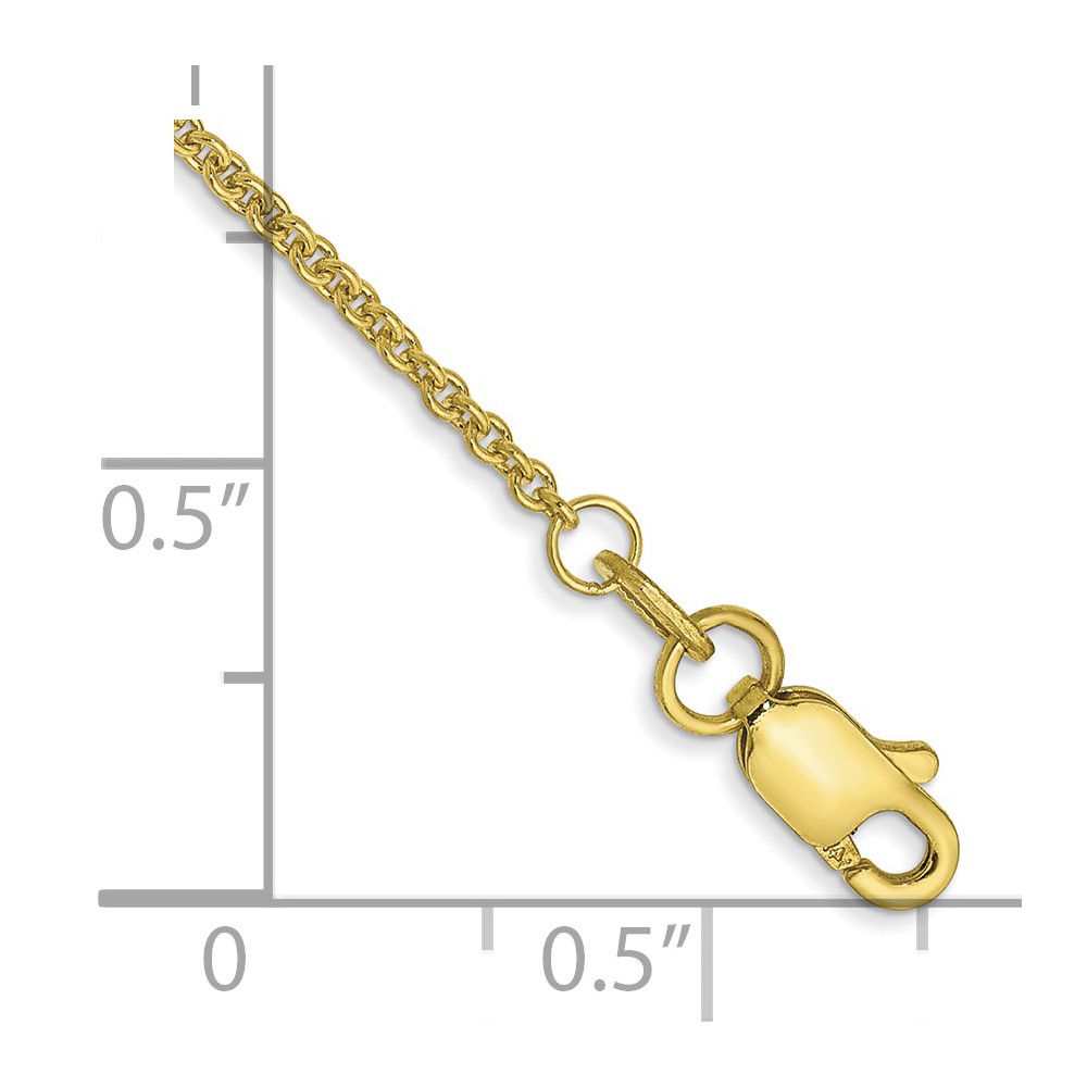 10k 1.4mm Round Open Link Cable Chain Anklet (10PE54-10)