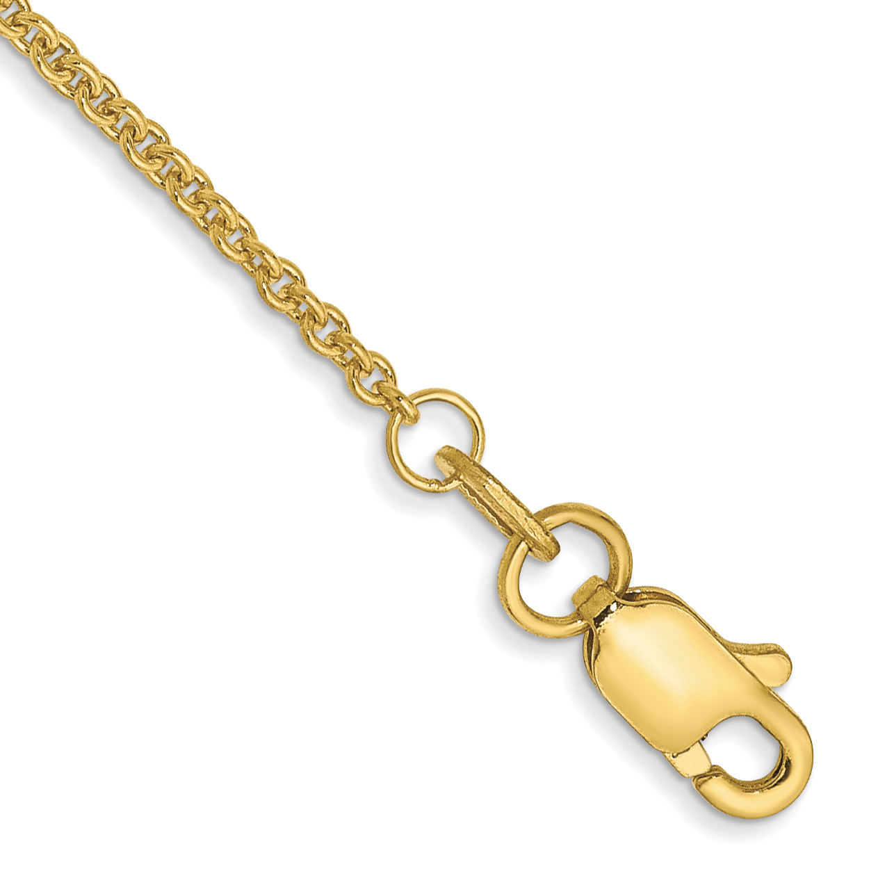 10k 1.4mm Round Open Link Cable Chain Anklet (10PE54-10)