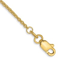 10K 1.4mm Yellow Gold Round Open Link Cable Chain Anklet view 1