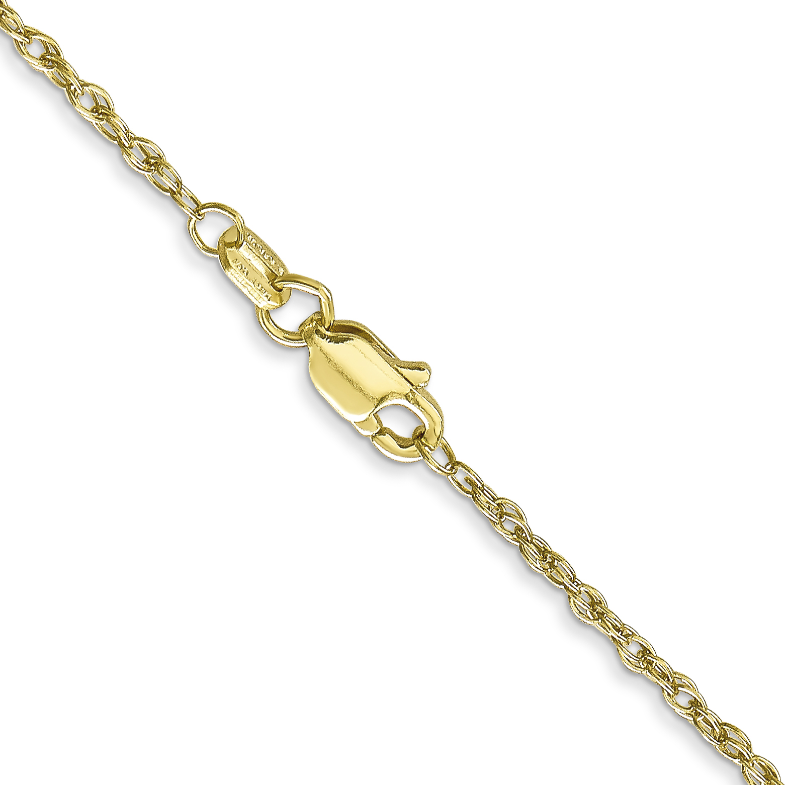 10k White Gold 1.3mm Heavy-Baby Rope Chain Necklace