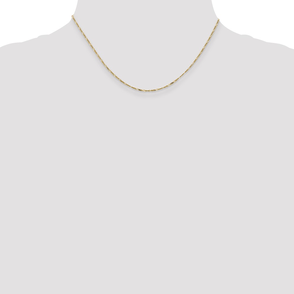 10k 1.25mm Flat Figaro Pendant Chain (10PE7-16)
