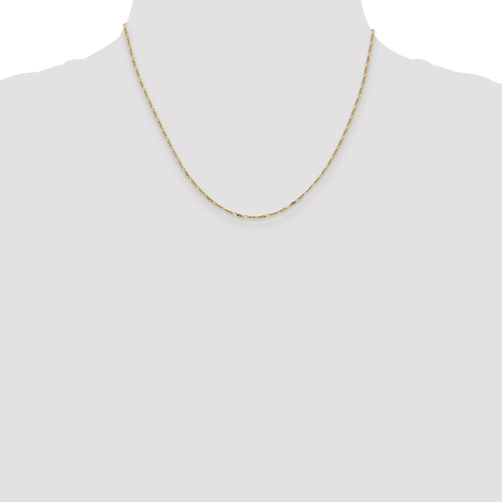 10k 1.25mm Flat Figaro Pendant Chain (10PE7-18)