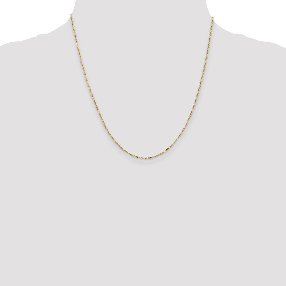 10k 1.25mm Flat Figaro Pendant Chain (10PE7-20)