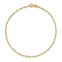 10K 1.25mm Yellow Gold Flat Figaro Pendant Chain view 3
