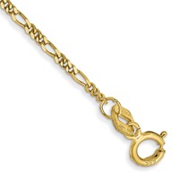 10K 1.25mm Yellow Gold Flat Figaro Pendant Chain view 1