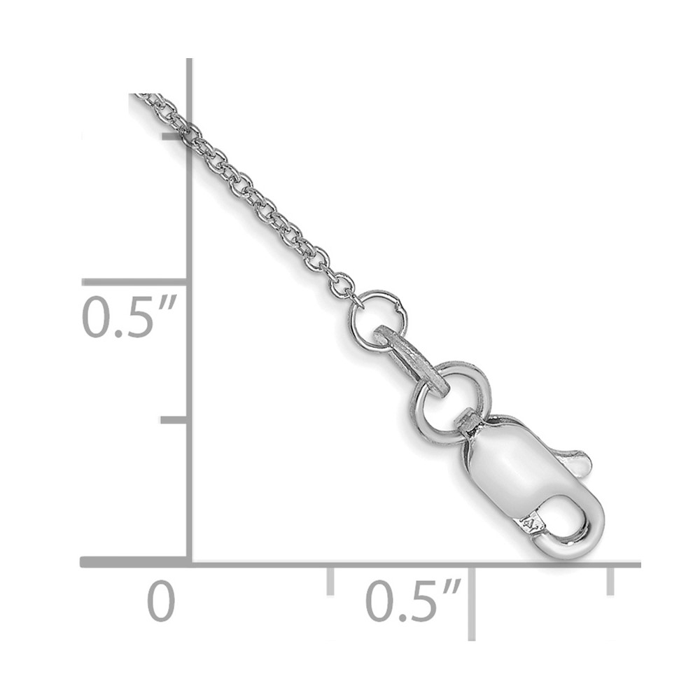 10k WG 1mm Round Open Link Cable Chain Anklet (10PE74-9)