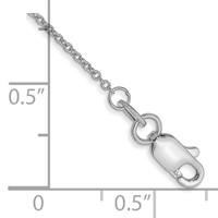 10K White Gold WG 1mm Round Open Link Cable Chain Anklet view 2