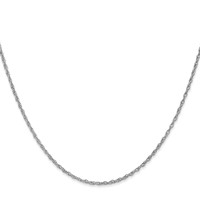 10K White Gold WG 1.3mm Heavy-Baby Rope Chain view 2