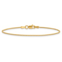 10K 1.2mm Yellow Gold Parisian Wheat Chain view 3