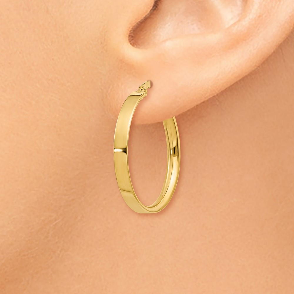 10k 3mm Medium Hoop Earrings (10PRE553)
