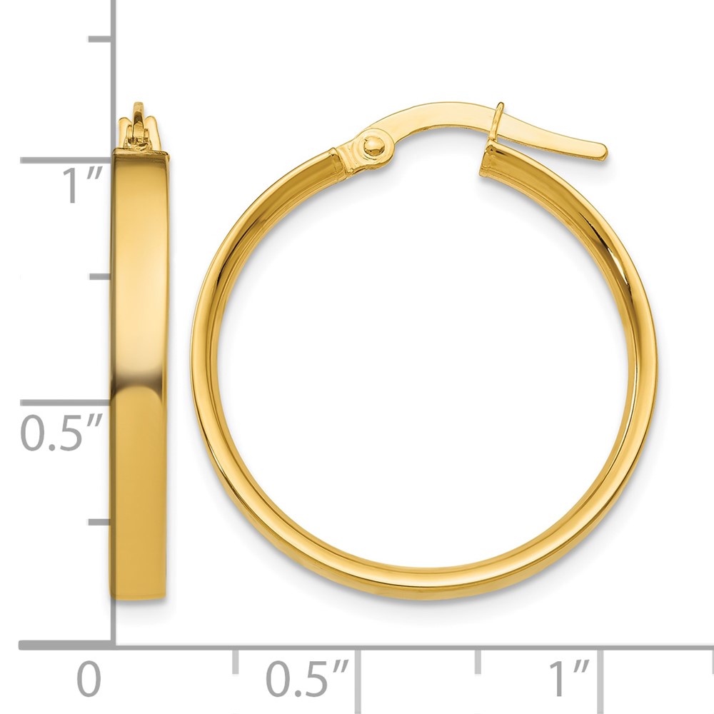 10k 3mm Medium Hoop Earrings (10PRE553)
