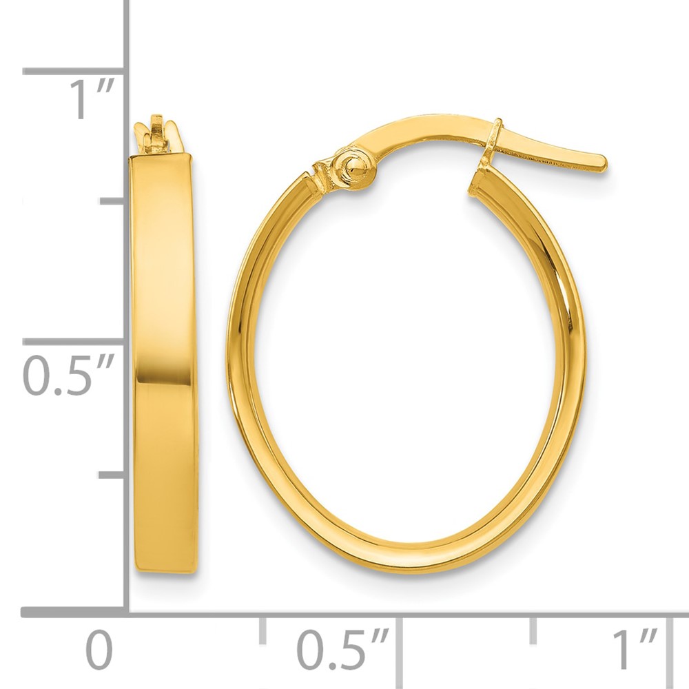 10k Oval Hoop Earrings (10PRE556)