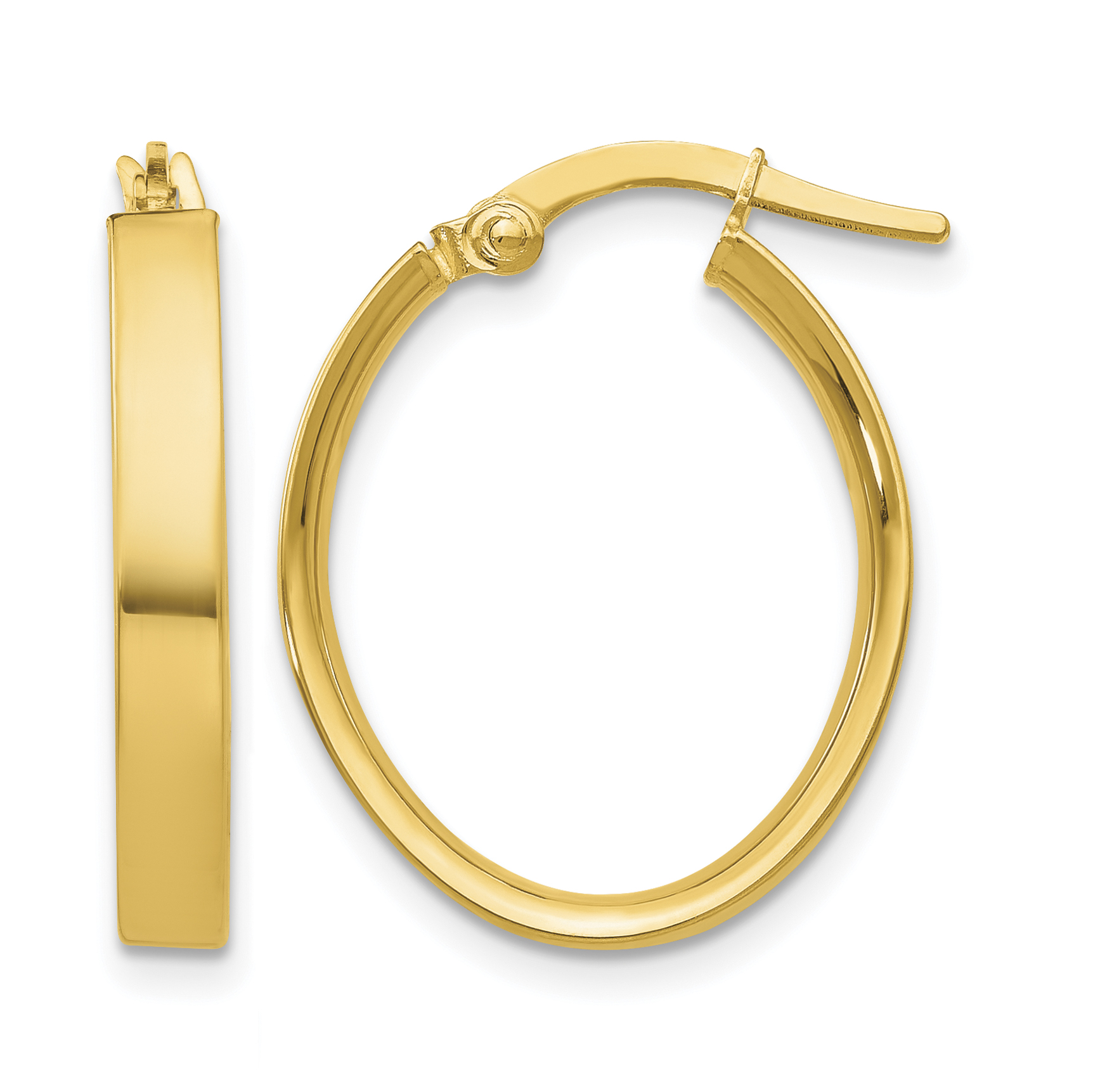 10k Oval Hoop Earrings (10PRE556)