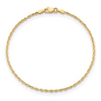 10K 1.85mm Yellow Gold D C Quadruple Rope Chain view 3