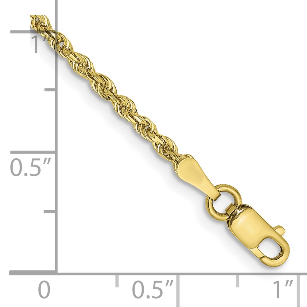 10k 2mm D/C Quadruple Rope Chain Anklet (10QT016-9)