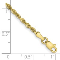 10K 2.25mm Yellow Gold D C Quadruple Rope Chain view 2