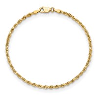 10K 2.75mm Yellow Gold D C Quadruple Rope Chain view 3