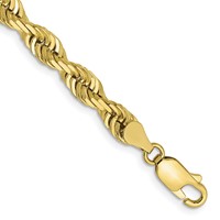 10K 5.0mm Yellow Gold D C Quadruple Rope Chain view 1