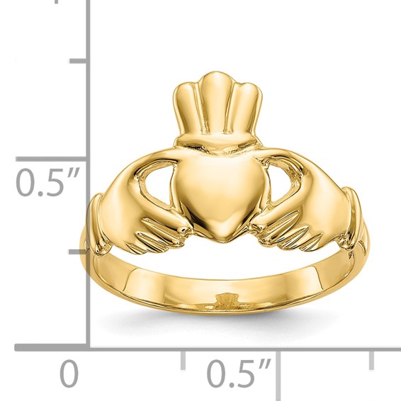 Gold Polished Claddagh Rings