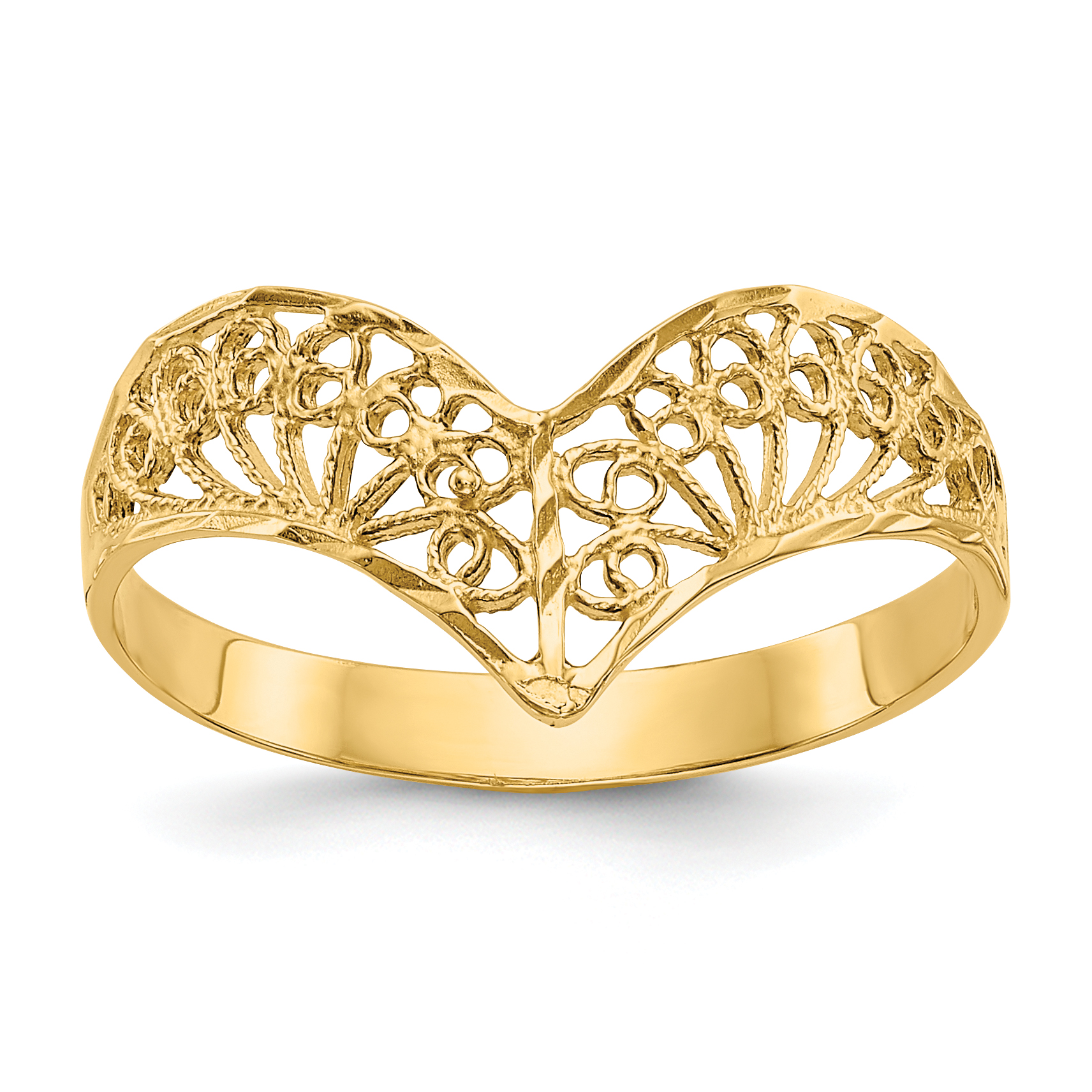 10k Diamond-Cut Filigree Ring (10R163)
