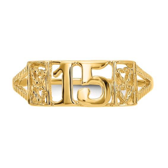 Gold Polished Sweet 15 Rings