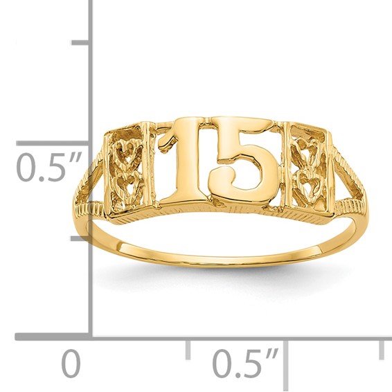 Gold Polished Sweet 15 Rings