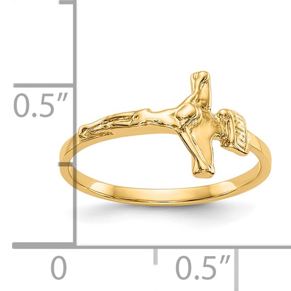 Gold Polished Children's Cross Rings