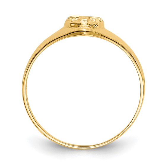 Gold Polished Children's Cross Rings