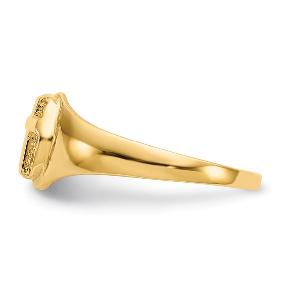 Gold Polished Children's Cross Rings