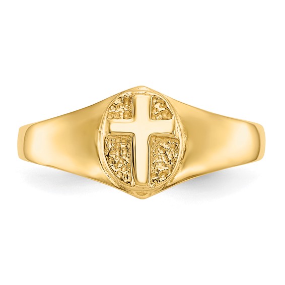 Gold Polished Children's Cross Rings