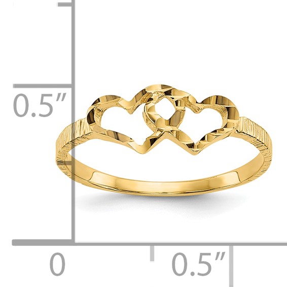 Gold Polished Children's Heart Rings