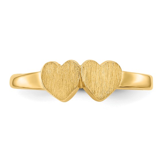 Gold Polished Children's Heart Rings