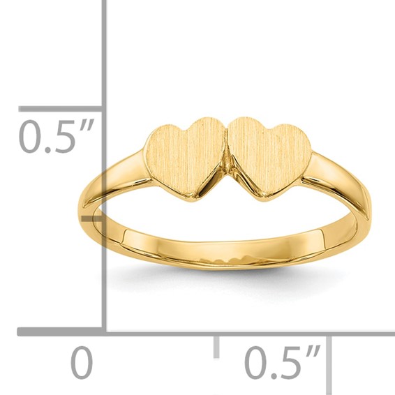 Gold Polished Children's Heart Rings