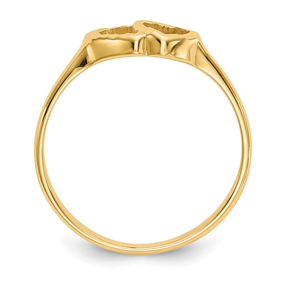 Gold Polished Children's Heart Rings